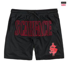 REASON CLOTHING × SCARFACE MESH SHORTS【BLACK】(ショーツ ハーフパンツ ショートパンツ メッシュショーツ スカーフェイス コラボ)