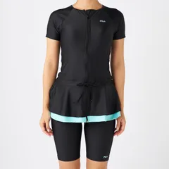 【新品】FILA フィットネス水着 レディース チュニック 体型カバー 半袖 セパレートタイプ 大きいサイズ おしゃれ 50代 40代 30代 競泳水着 フィラ 344193