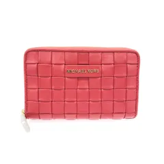 新品同様 MICHAEL KORS マイケルコース ミニウォレット コインケース   ローズピンク レザー レディース イントレチャート　240001140287