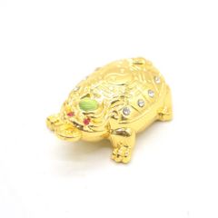 龍亀 ドラゴンタートル 置物 金属製 4cm メッキ加工 ロングイ