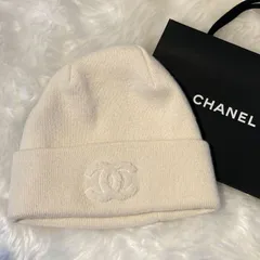 CHANEL シャネル ココマーク 刺繍 カシミヤ ニット帽 ビーニー アイボリー ホワイト 白 レディース ユニセックス ニット PAWNSHOPRiZ  パウンショップリズのサムネイル
