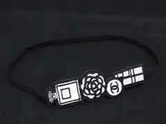 ■極美品■ CHANEL シャネル ココマーク カメリア ブックバンド ブックマーク しおり レディース ブラック系×ホワイト系 DK2958