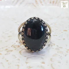 【フリーサイズ】クラウンリング・オニキス