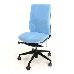 PLUS プラス Be 肘無オフィスチェア KC-MA60SL-LB ライトブルー メッシュ シンクロロッキング 在宅 上下昇降 EG16717 中古オフィス家具