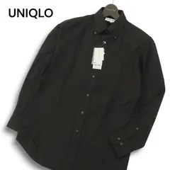 【新品 未使用】 UNIQLO ユニクロ COOLMAX ドライ イージーケア オックスフォード ボタンダウン シャツ Sz.M メンズ 黒