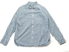 【205805】MUJI 無印良品  チェック　長袖シャツ サイズL  ・ ブルー×ホワイト