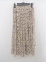 ◇ MAJESTIC LEGON 花柄 ウエストゴム ロング ギャザー スカート サイズS ライトベージュ系 ピンク系 マルチ レディース E  【1303240006443】
