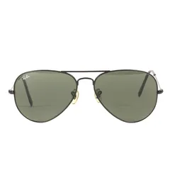 Ray Ban レイバン アビエーター ラージメタル ティアドロップ サングラス (RB3025 AVIATOR LARGE METAL) / ブラックフレーム クラシックグリーンレンズ / イタリア製 / ブランド 眼鏡【メンズ】【中古】