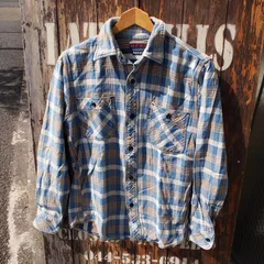 【BLUE BLUE】ブルーブルー  ハリウッドランチマーケット ハリラン 聖林公司 インディゴダイ チェック フランネル シャツ 1 (S)