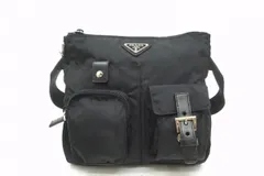 プラダ ウエストポーチ ベルト ボディバッグ クロスボディ 三角ロゴプレート Unisex テスートナイロン 黒 ブラック PRADA 1922h