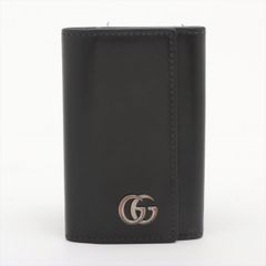 GUCCI グッチ GGマーモント レザー 6連キーケース 435305 ブラック イタリア製