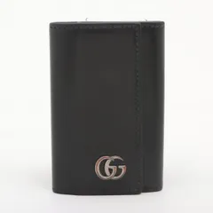GUCCI グッチ GGマーモント レザー 6連キーケース 435305 ブラック イタリア製