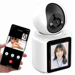 見守りカメラ 高齢者 会話 できる 音声操作 双方向通話 スマホ対応 赤ちゃん ペット お年寄り ベビーモニター ビデオ通話 家族とペットを守る 「ほっとEye」 動体検知 追尾 1920x1080 HD「ハイモニラ」と話しかけてください