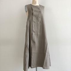 Lサイズ フォクシー ギャザーフリルワンピース リネンライクロング 