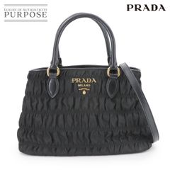 新品同様 プラダ PRADA 2way ハンド ショルダー バッグ ナイロン レザー ネロ ブラック 1BA173 Hand Shoulder Bag 90285407