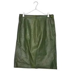 LOEWE(ロエベ) leather trapezoid skirt レザー 台形 スカート ダークグリーンのサムネイル