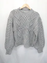 ◇ ⊇ LOWRYS FARM ローリーズファーム 長袖 ケーブルニット セーター サイズF グレー レディース E  【1506250010930】