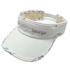 【美品】23区ゴルフ サンバイザー 白×ネイビー 縁柄 汗取りパッド付  F  ゴルフウェア 23区