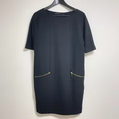 【214130】ZARA BASIC ザラベーシック  バルーン　ワンピース　ポケット：ゴールドジッパー　海外Sサイズ  ・ ブラック