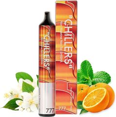 Chillers シバターコラボフレーバー 電子タバコ 禁煙 シーシャ チラーズ 持ち運びシーシャ ポケットシーシャ VAPE 爆煙 電子タバコ使い捨て 2000回 Jasmine x Orange Mint(ジャスミンxオレンジ xミント)