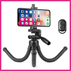 くねくね三脚 スマホ 三脚 どこでも固定可能 3way雲台 スマホ 固定 スタンド iPhone iPad タブレット適用 スマホスタンド 三脚 耐荷重1kg リモコン付き 軽量 コンパクト ミニ三脚 フレキシブル 写真撮影 自撮り 360度回転 カメラくねく