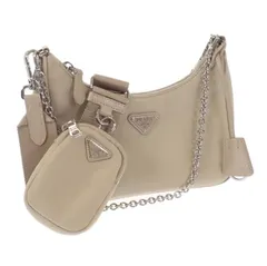 【中古】プラダ PRADA Re-Edition 2005 Re-Nylon バッグ 1BH204_R064_F0F24 2WAYバッグ ハンドバッグ ショルダーバッグ ナイロン サンドベージュ シルバー金具 レディースバッグ【ABランク】