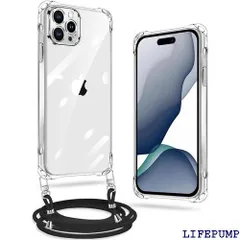 iPhone 11 Pro ケース クリア ネック ショルダー ストラップ付き iPhone 11 Pro スマホケース iPhone11 Pro カバー 耐衝撃 薄型 軽量 TPUスマホ シリコン カバー 紐付き 斜めがけ 織りストラッ ザイン 透明 889