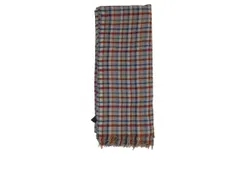 ロロピアーナ Loro Piana ストール 大判 カシミヤ チェック フリンジ マルチカラー  グレー レッド グレー QQQのサムネイル
