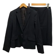 コムサデモード COMME CA DU MODE スカートスーツ セットアップ ジャケット スカート ウール 無地 裏地 長袖 膝丈 7 紺 ネイビー レディースのサムネイル