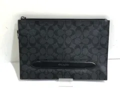 ◆COACH　コーチ　クラッチバッグ　ブラック系　シグネチャー　F73148　本体のみ　中古◆18211★
