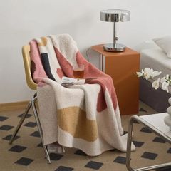 アクタス ブランケット 130 x 180cm テラコッタ クッションカバー付