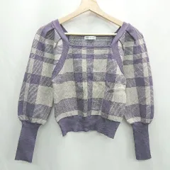 ◇ ⊇ NATURAL BEAUTY BASIC ナチュラルビューティーベーシック 総柄 長袖 ニット サイズF パープル系 レディース E  【1501230017848】