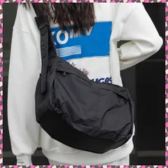 送料無料 ショルダーバッグ 大容量 ナイロン 黒 レディース 肩掛け 斜め掛けバッグ 韓国 ユニセックス シンプル 通学 多収納 軽量かばん カジュアル ストリート 旅行 新作男女兼用バッグ おしゃれ鞄 大きめ 無地マザーズバッグ