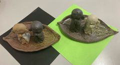 お地蔵さん　4点セット（1点もの再入荷なし）＃ハンドメイド＃陶器　happy00132