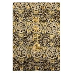 【迅速発送】千糸繍院 御朱印帳M【金古美葵紋】西陣織 金襴装丁/刺繍文字 蛇腹式48ページ 中判(金色刺繍文字／白色本文)