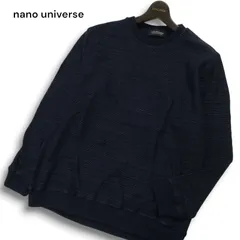 nano universe ナノユニバース 通年 ニット★ 長袖 プルオーバー カットソー セーター Sz.L メンズ 紺 ネイビー
