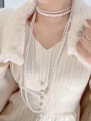 大粒 ロング パールネックレス 結婚式 ウエディング パール 真珠