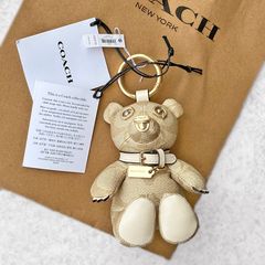 COACH コーチ テディベア クマ型レザーキーホルダー チャームブラウン 美品 41cfFe58EdL._SY350_QL65_.jpg