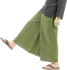 沖縄技研 OKI オキ タイパンツ ゴム仕様 ワイドパンツ ユニセックス メンズ レディース エスニック アジアン(無地カーキ)