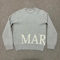 【極美品】22FW Mardi Mercredi グレー ニット ロゴ　セーター RACCOON BLENDED TOP SHORT SLEEVE SATIN SPADE（ニット