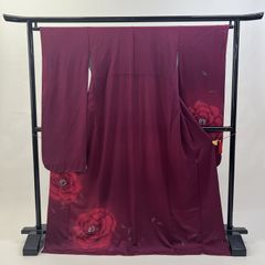 中振袖 振袖 正絹 中古品 赤 赤色 3S741 HACX716000