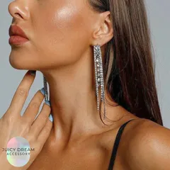 ロングピアス ドレス ビキニ コンテスト ドレスアップ 結婚式 ウェディング 社交ダンス ベリーダンス クリスタル シルバー アクセサリー キラキラ ラインストーン 大ぶりピアス