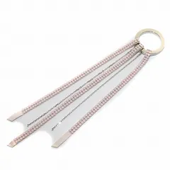 スワロフスキー SWAROVSKI バックチャーム ストーン チェーン ピンク シルバー /BB