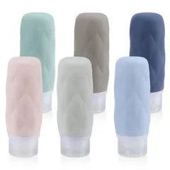 【即日発送】詰め替え容器 携帯便利 詰め替えボトル 旅行用 客室乗務員推薦 出張用 トラベルセット【液漏れ防止特殊構造】 透明収納ポーチ付 旅行用シャンプーボトル ラベル付 2023年新型 6本セット トラベルボトル (89ml)