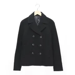 美品 COMME CA ISM コムサイズム レディース Mサイズ Pコート ピーコート ショート丈 アウター ジャケット コート ウール 毛90% ブラック 黒 12-40WP05 冬