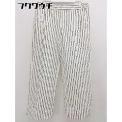 ◇ green label relaxing UNITED ARROWS ストライプ ワイド パンツ サイズ40 アイボリー系 レディース  【1109080004973】