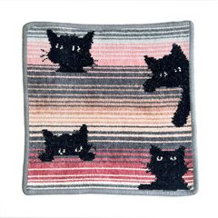フェイラー FEILER タオルハンカチ BLACK KITTY 212 grey ブラック キティ 25cm