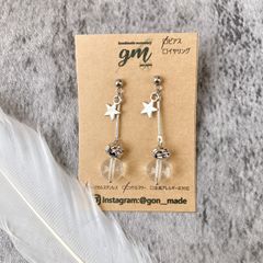 8【SALE】スタークリアオーナメントピアス［サージカルステンレス］※イヤリング変更可能