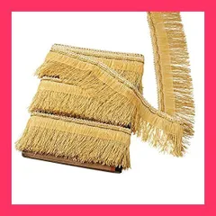 【スタッフおすすめ！】約12m 幅10cm ゴールド フリンジレース フリンジトリム ポリエステルリ製 フリンジ テープ タッセル トリムリボン 手芸用 服装 縫製工芸 DIY 手作り ハンドメイド アクセサリー 衣類 カーテン用 縁飾り