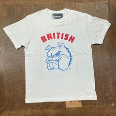 never trust BRITISH BULLDOG Tシャツ　OFF WHITE　　モッズ　レトロ　イギリス　ブルドッグ